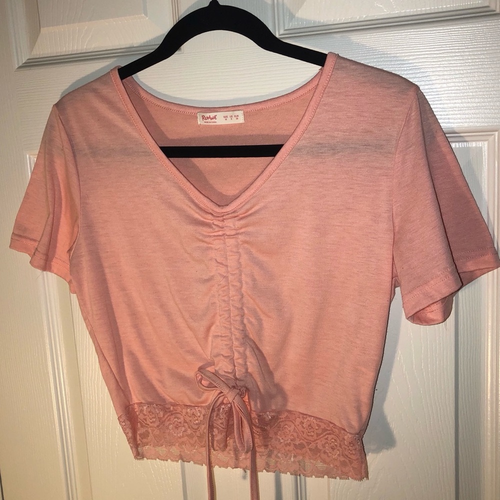 cropped pink top NEVER WORN